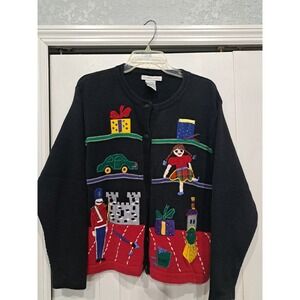 Vintage Victoria Jones Plus Size XL Embellished Embroidered Christmas Sweater
